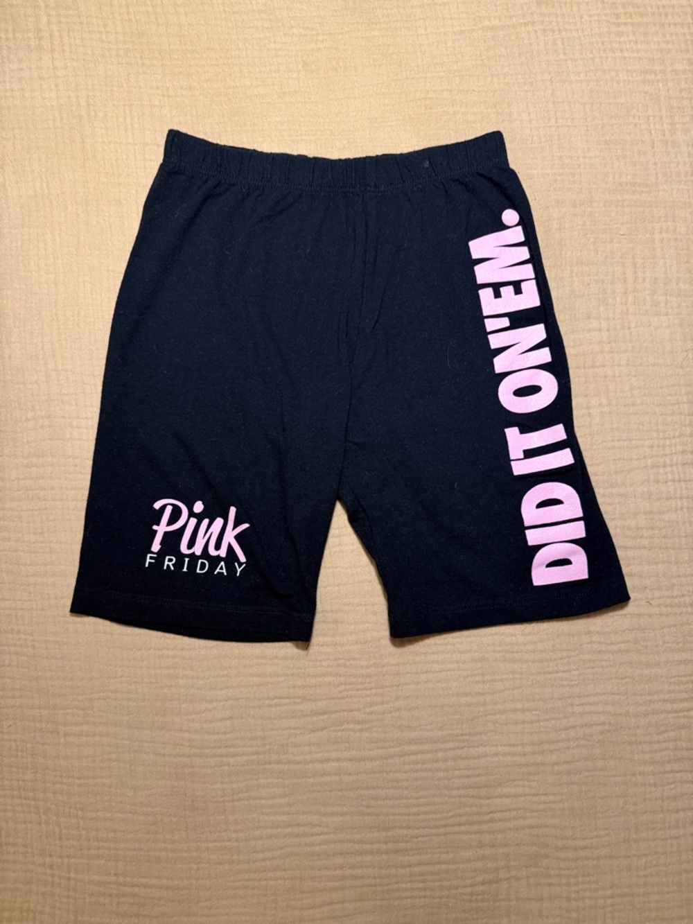 Nicki Minaj Pink Friday 10th Anniversary Black Cotton Did it on Em Biker Shorts